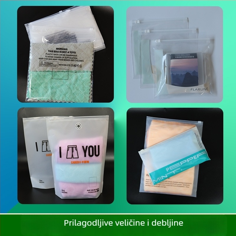 Prilagođena CPE matirana vrećica sa zatvaračem za pakiranje odjeće, prozirni PE materijal
