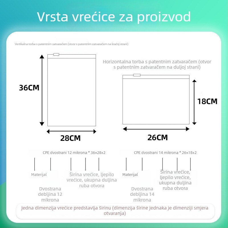 Prilagođena CPE matirana vrećica sa zatvaračem za pakiranje odjeće, prozirni PE materijal