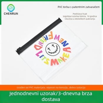 PVC kozmetička torbica sa zatvaračem i tiskom crtanih slova za žene