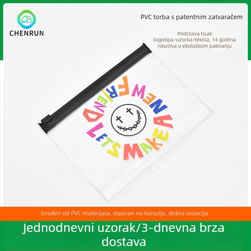 PVC kozmetička torbica sa zatvaračem i tiskom crtanih slova za žene