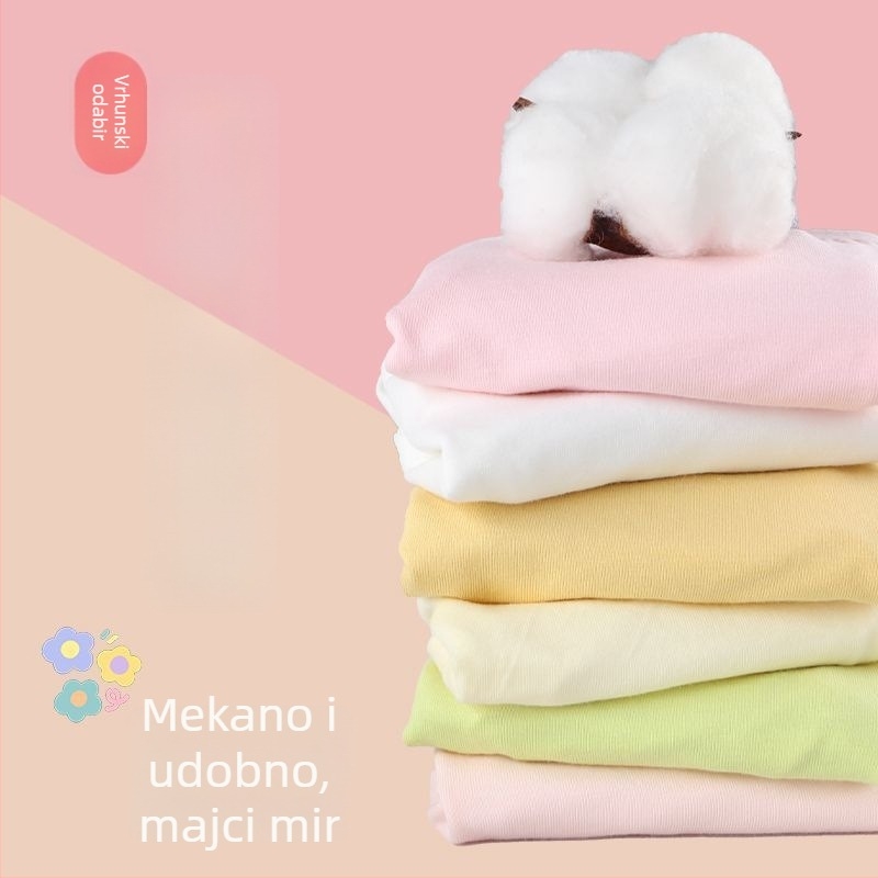 Novi model dječjih gaćica za djevojčice – jednofarbne gaćice s mašnicom, višebojni set, 95% pamuk