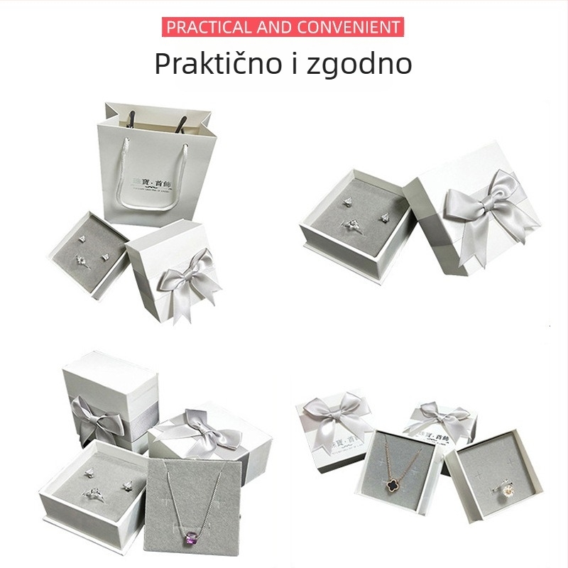 Elegantna kutija za nakit s izvučnim pretincem za ogrlice, naušnice i narukvice – prilagodljiva