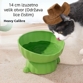Plastična uzdignuta zdjela za mačke s velikim otvorom, za hranu i vodu, protiv prevrtanja, potpora za vrat