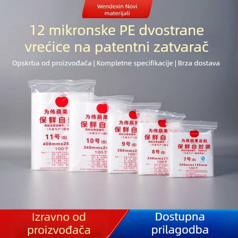 Samozatvarajuće debeli plastični vrećice za očuvanje hrane i skladištenje