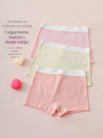 Dječje pamučne gaćice za djevojčice, prozračne, s motivom zeca, u makaron bojama, bez šavova, Klasa A