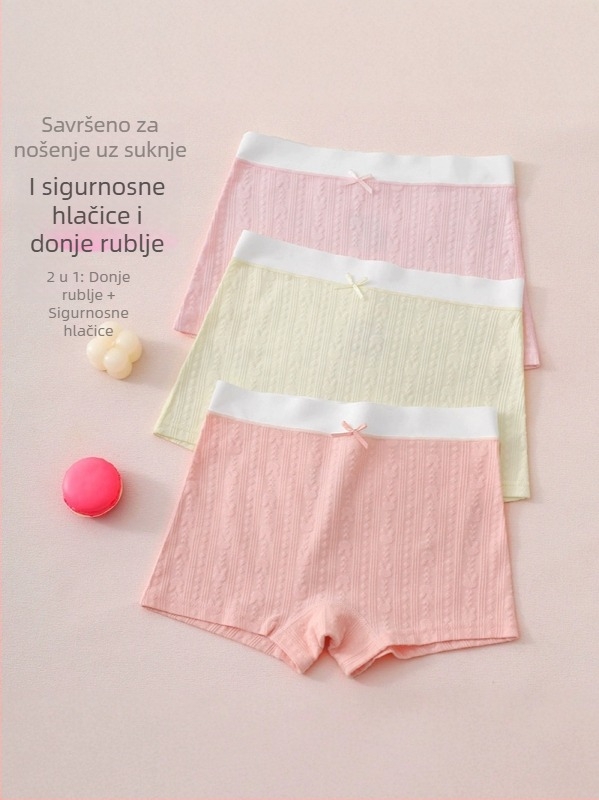 Dječje pamučne gaćice za djevojčice, prozračne, s motivom zeca, u makaron bojama, bez šavova, Klasa A