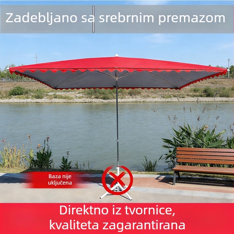 Velika vanjska kišobran za štandove, pravokutna sjenilica za dvorište/terasu, komercijalni izdržljivi nadstrešnik uz UV zaštitu