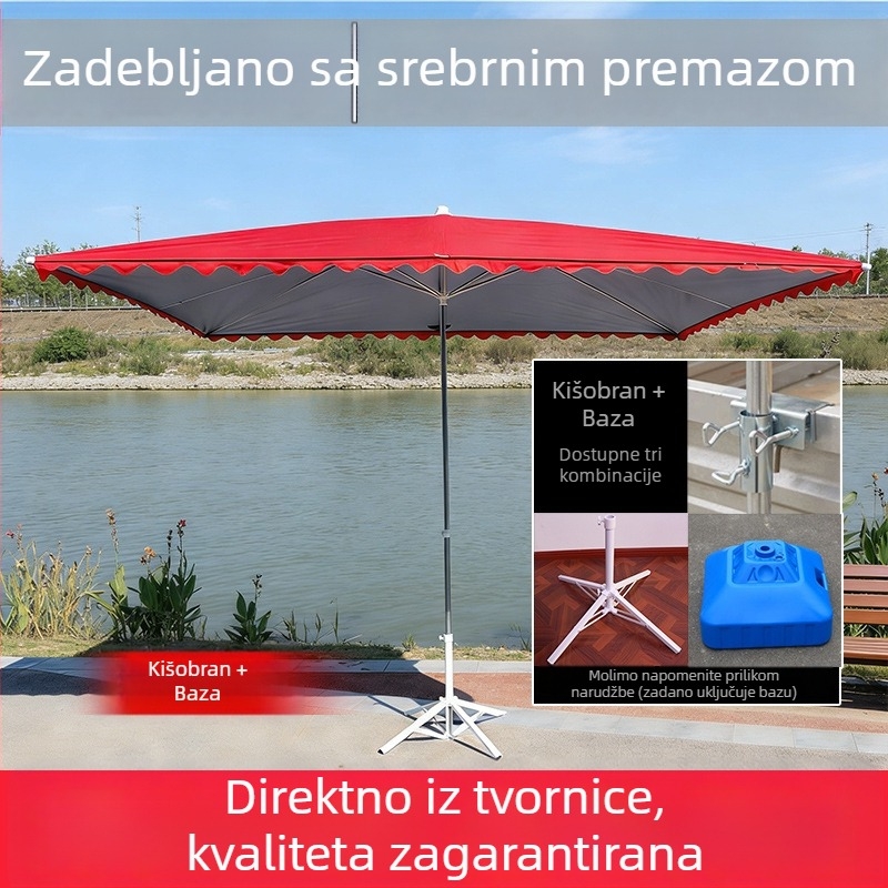 Velika vanjska kišobran za štandove, pravokutna sjenilica za dvorište/terasu, komercijalni izdržljivi nadstrešnik uz UV zaštitu