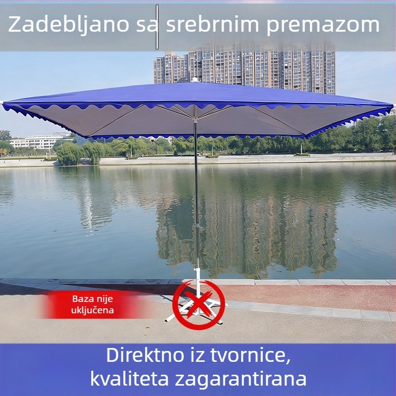 Velika vanjska kišobran za štandove, pravokutna sjenilica za dvorište/terasu, komercijalni izdržljivi nadstrešnik uz UV zaštitu