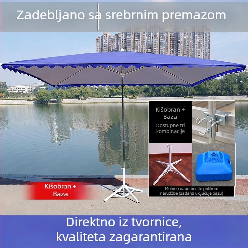 Velika vanjska kišobran za štandove, pravokutna sjenilica za dvorište/terasu, komercijalni izdržljivi nadstrešnik uz UV zaštitu