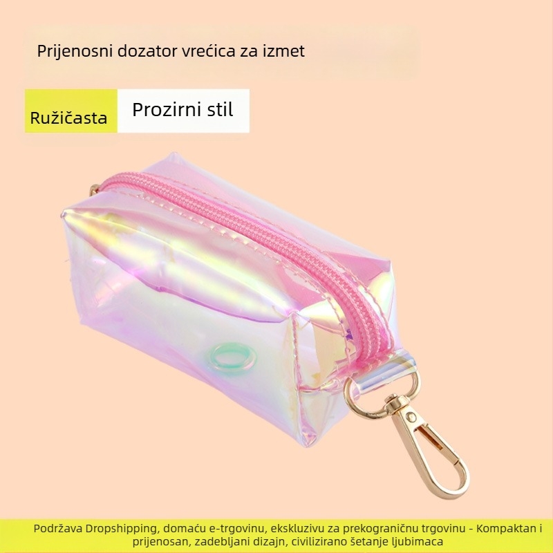 Novi dispenser za vrećice za izmet kućnih ljubimaca, futrola od laserski gravirane kože i šarenih prozirnih biološki razgradivih vrećica
