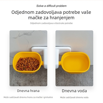 Dvostruka posuda za mačke s automatskim hranjenjem i dozatorom vode