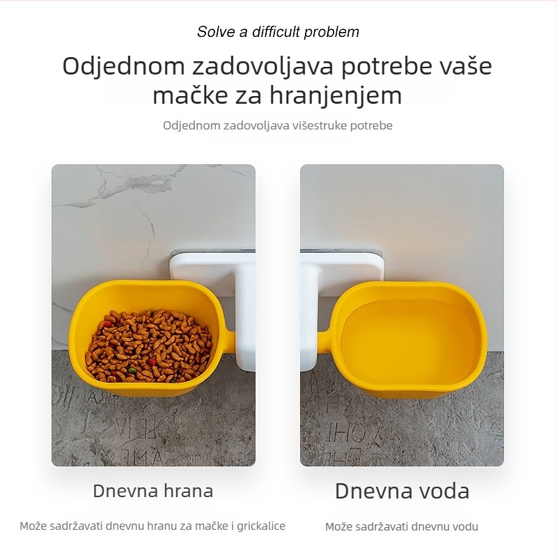 Dvostruka posuda za mačke s automatskim hranjenjem i dozatorom vode