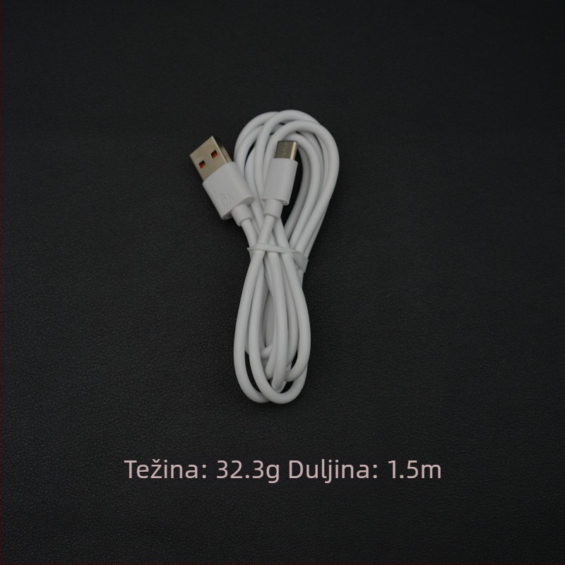 100W Type-C Brza punjačka glava za Huawei s kabelom 1–2 m, bijela silikonska konstrukcija