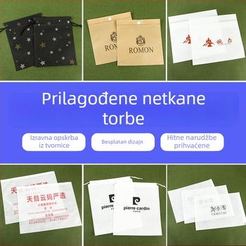 Prilagođene netkane vrećice s šnirama za hotele i gostinjce; vrećice za zaštitu od prašine za cipele i odjeću