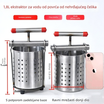 Ručni ručni ekstraktor soka od nehrđajućeg čelika, mali ručni ekstraktor soka, presa za nadjev knedli