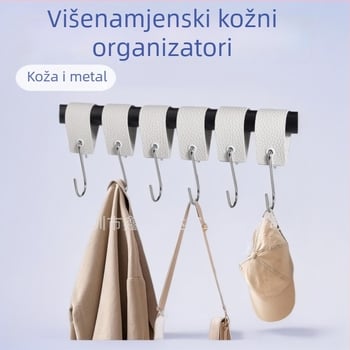6-djelni set kožnih kuka s S-oblika – višestruki držači za kuhinju, kupaonicu i spavaću sobu, za kampiranje i vanjsku upotrebu