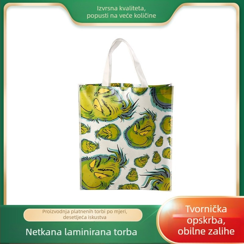 Laminirana netkana tote torba s platnanim izgledom i logotipom