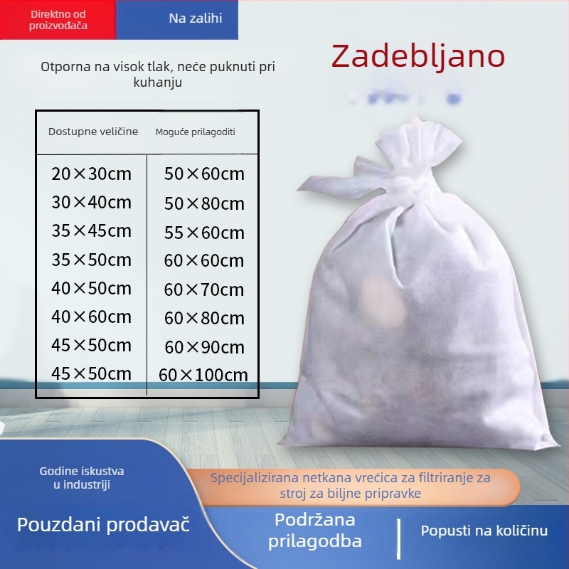 Torba za dekokcije tradicionalne kineske medicine, 40×50 cm, netkana filtracijska vrećica, jednokratna, za biljne dekocije