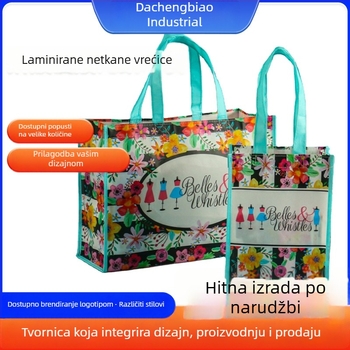 Laminirana netkana torba s bojom tiska za darove, pakiranje za dostavu i kupovinu