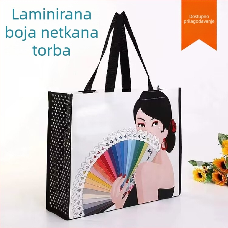 Torbe od netkanog materijala s laminiranim premazom, tote torbe, prilagodba u malim serijama, ekološki prihvatljive torbe s ojačanim ručkama
