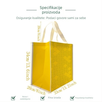 Visokokvalitetna torba od netkanog materijala u zlatnoj boji s prilagođenim logom