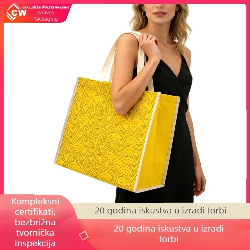 Visokokvalitetna torba od netkanog materijala u zlatnoj boji s prilagođenim logom