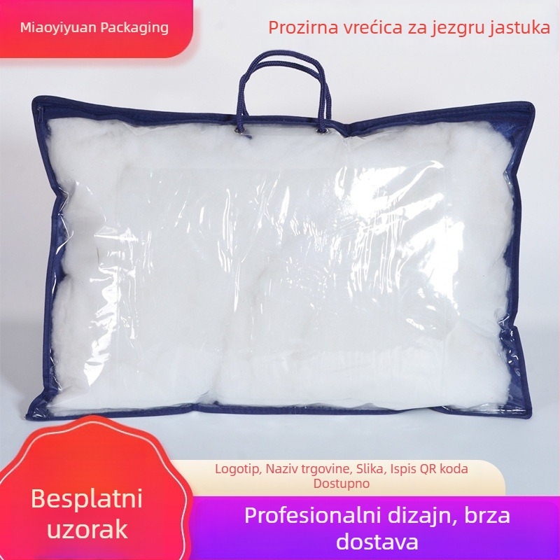 Torba od netkanog materijala, prozirna PVC vrećica za pakiranje jezgre jastuka, torba za skladištenje kućnih tekstila sa zatvaračem