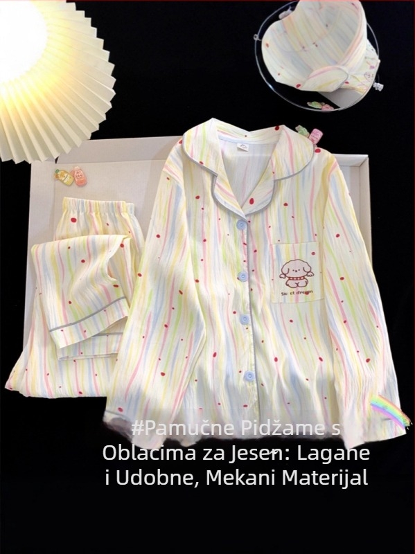 Pidzama od Cloud Cotton s kariranim uzorkom i crtanim motivom za djevojčice, djecu i tinejdžere