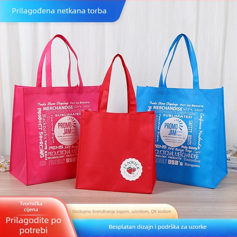 Torba za kupovinu od netkanog materijala s prilagođenim logotipom, sklopa laminirana torba za odjeću