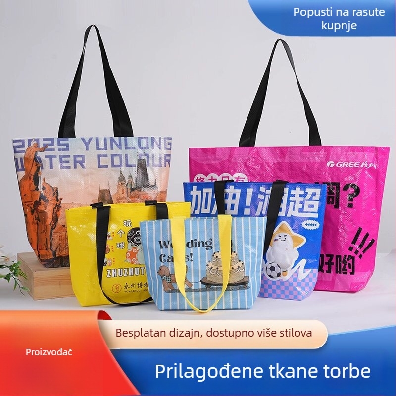 PP tkanina torba preko ramena sa uzorkom zmijskog kože, mala serija, ekološka, otisnuto logo za izložbe
