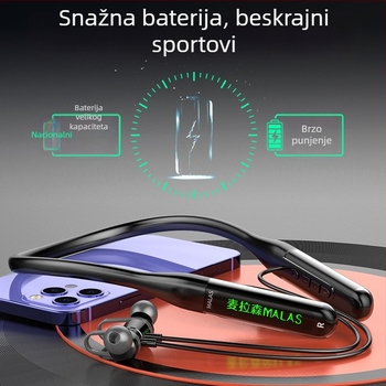 Be More Bright nove sport Bluetooth slušalice s trakom oko vrata, dugotrajna baterija, vodootporne, redukcija buke za trčanje