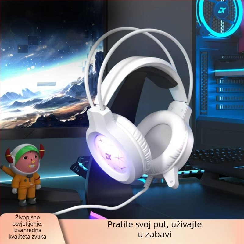 Žični gaming headset s USB LED osvjetljenjem, za PC i prijenosno računalo