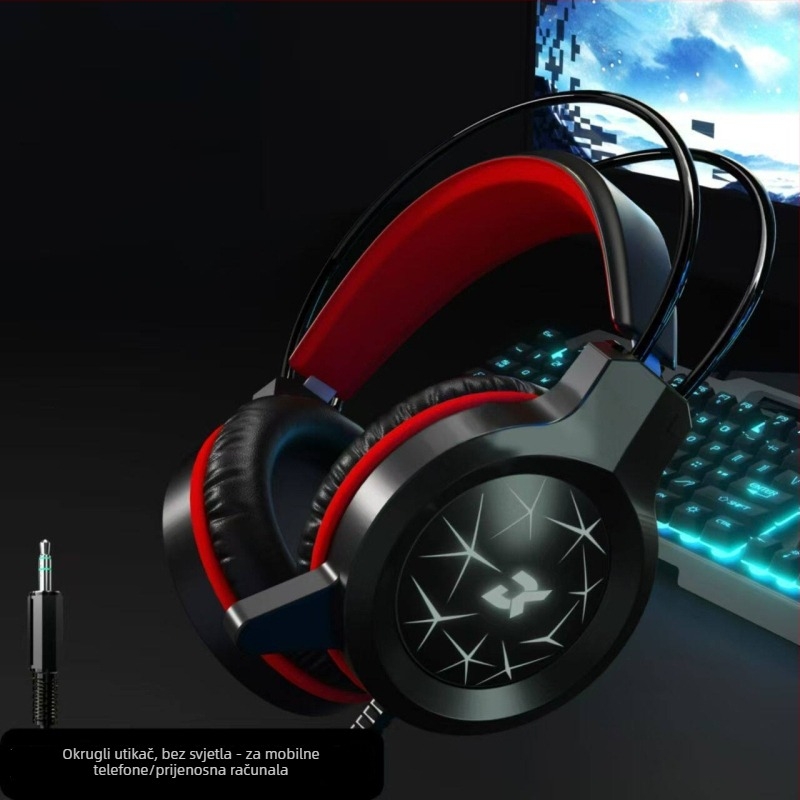Žični gaming headset s USB LED osvjetljenjem, za PC i prijenosno računalo