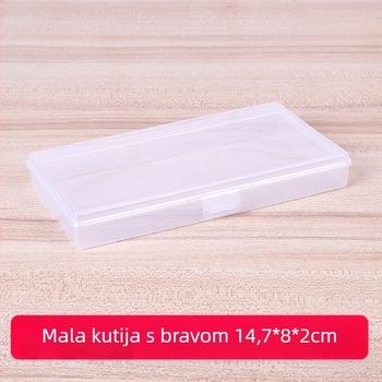 Pravokutna prozirna PP kutija s preklopnim poklopom, bijela plastična kutija za pakiranje i skladištenje malih predmeta