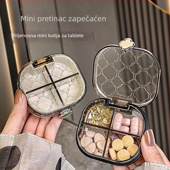 Kutija za tablete s više odjeljaka, zatvorena, otporna na vlagu, prijenosna