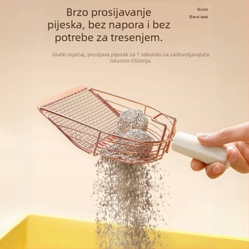 Nehrđajuća čelična lopatica za mačju stelju s finim otvorima, velika veličina