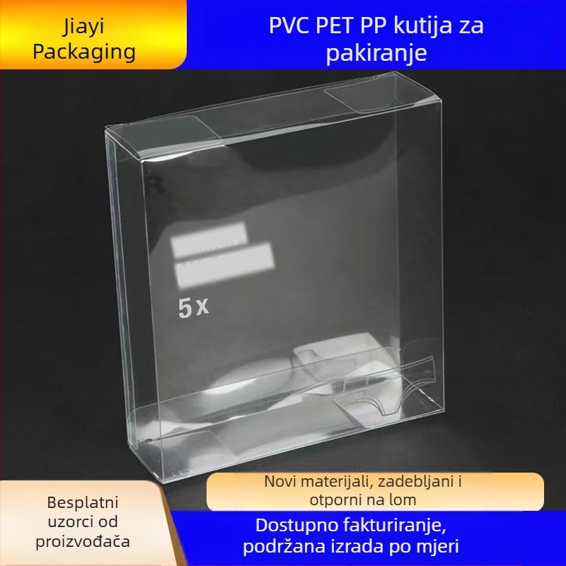 Prozirna PVC kutija za pakiranje, plastična kvadratna kutija s mat završetkom, sklopiva za darove i igračke za kućne ljubimce