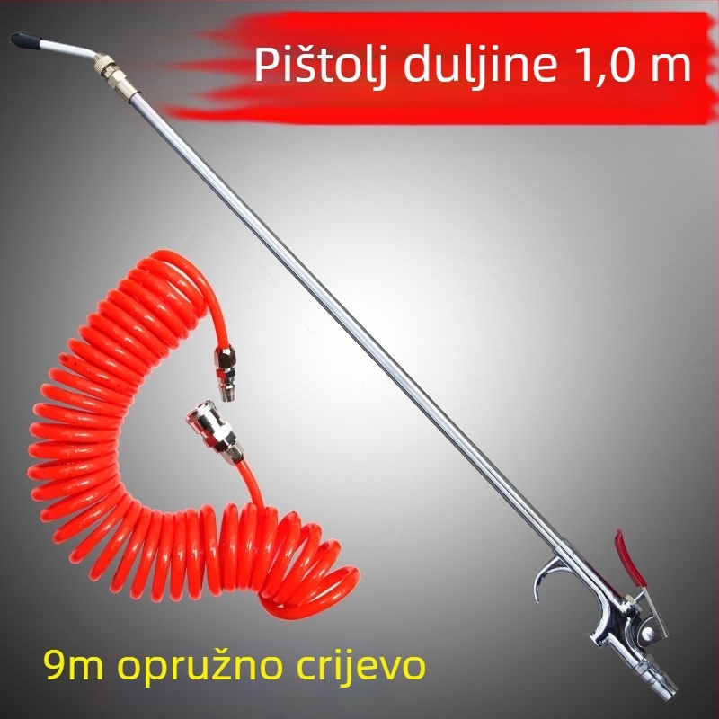 Metalni visokotlačni pneumatski pištolj za puhavanje prašine, 1 m dugačak, aluminijska legura – zračna pumpa