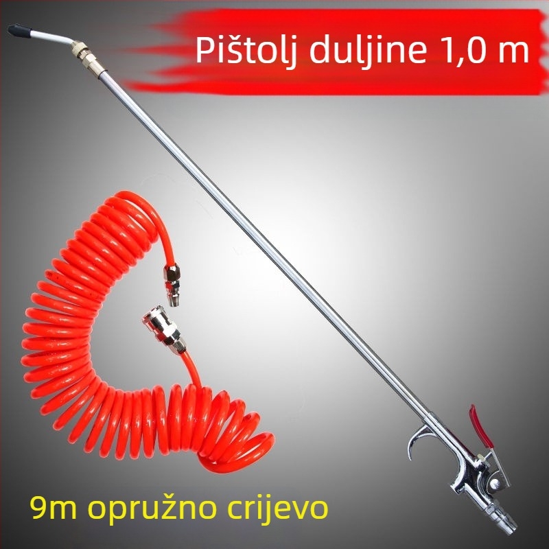 Metalni visokotlačni pneumatski pištolj za puhavanje prašine, 1 m dugačak, aluminijska legura – zračna pumpa