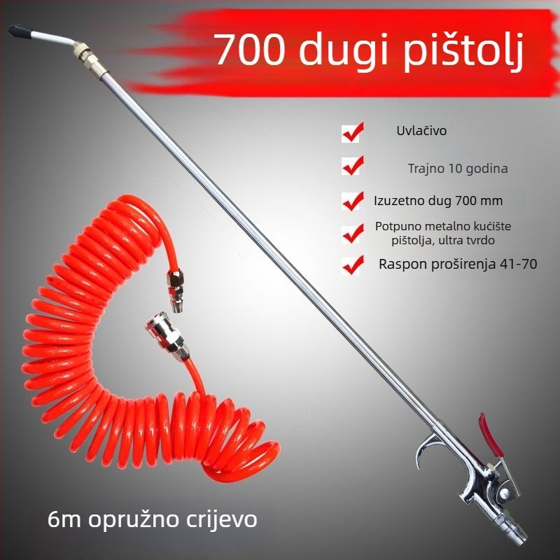 Metalni visokotlačni pneumatski pištolj za puhavanje prašine, 1 m dugačak, aluminijska legura – zračna pumpa