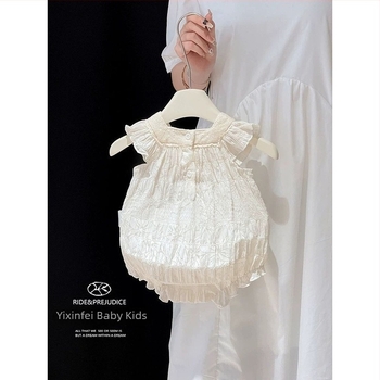 Pamukasti ljetni romper za novorođenčad, kratkih rukava, pulover stil, unisex, 0–12 mjeseci, do 80 cm