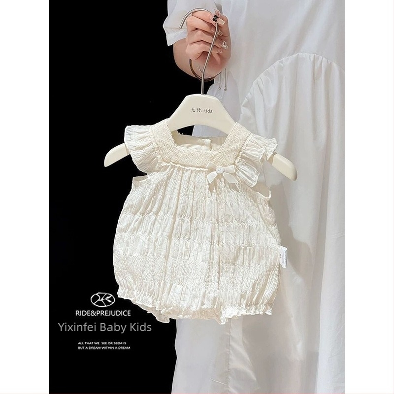 Pamukasti ljetni romper za novorođenčad, kratkih rukava, pulover stil, unisex, 0–12 mjeseci, do 80 cm