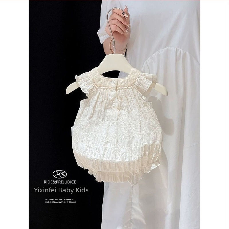 Pamukasti ljetni romper za novorođenčad, kratkih rukava, pulover stil, unisex, 0–12 mjeseci, do 80 cm