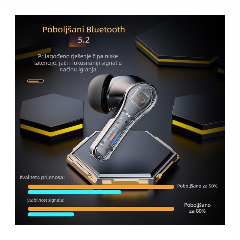 Bumblebee Bežične gaming slušalice Bluetooth s niskom latencijom, in-ear, model 2026