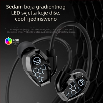 ZG1 Žične in-ear esports slušalice s mikrofonom, za mobitel i PC, Hi-Fi zvuk