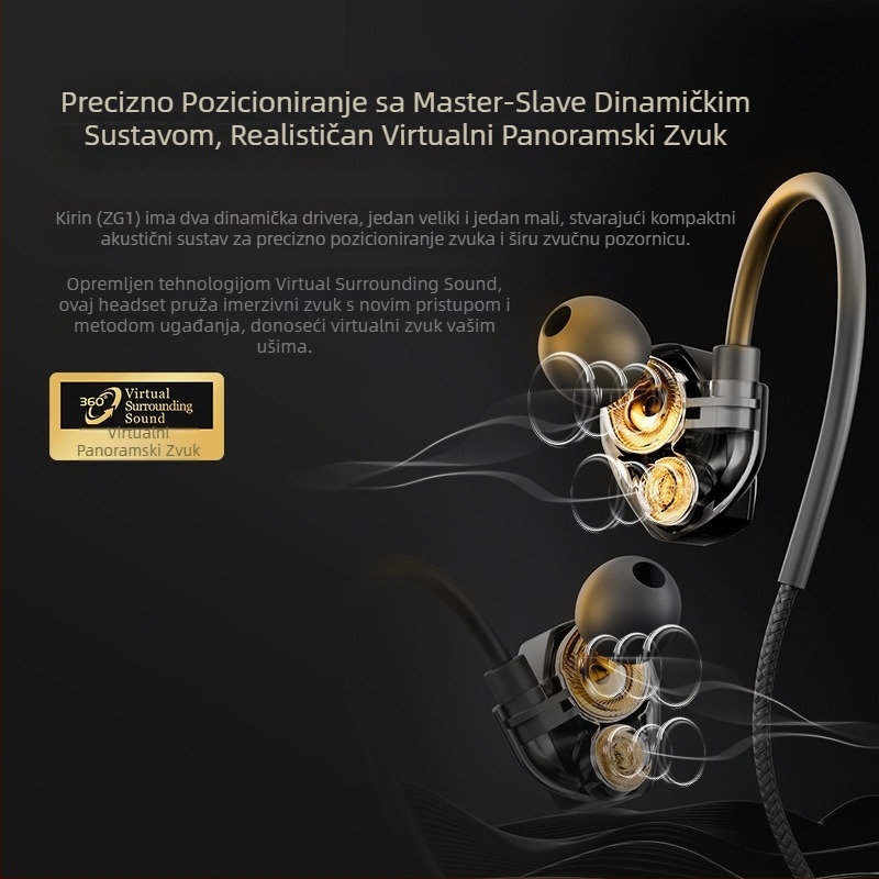 ZG1 Žične in-ear esports slušalice s mikrofonom, za mobitel i PC, Hi-Fi zvuk