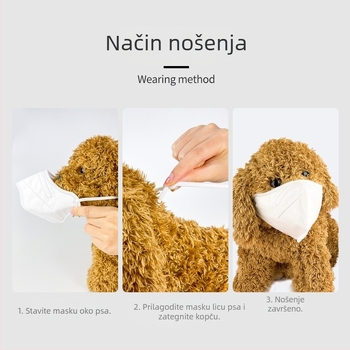 KN95 maska za pse, za male pasmine, sprječava grickanje i lajanje, jednokratna upotreba
