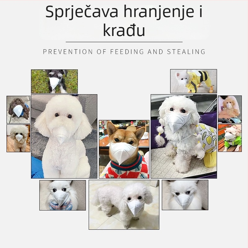 KN95 maska za pse, za male pasmine, sprječava grickanje i lajanje, jednokratna upotreba
