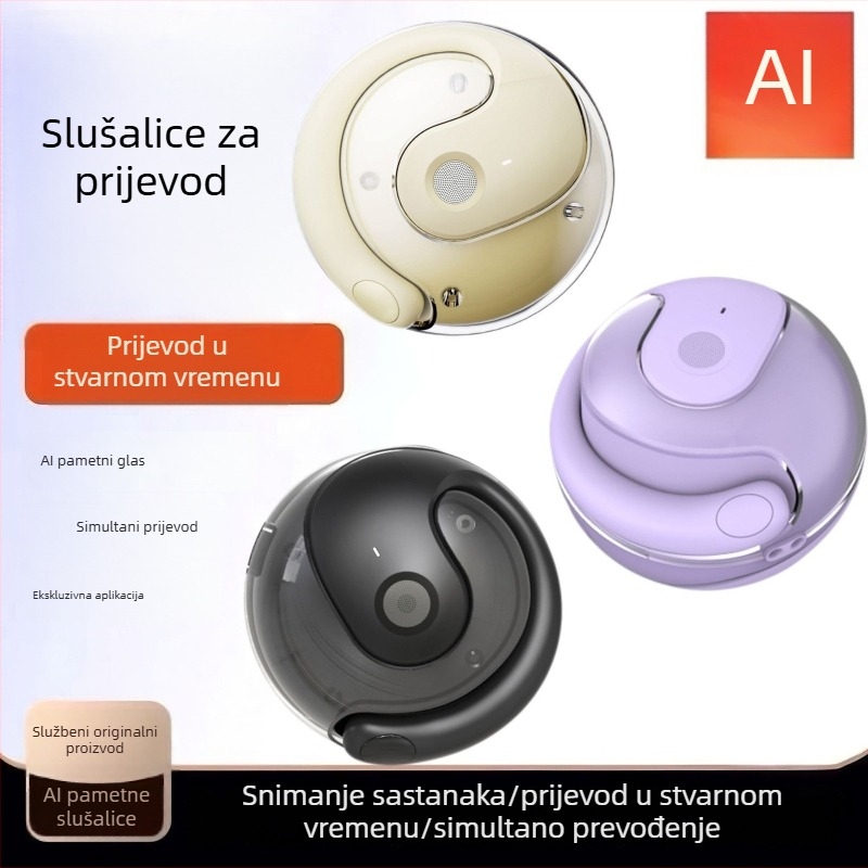 Nove Bluetooth slušalice s kostnom provodljivošću i AI prijevodom, sportskog otvorenog dizajna, s dugim trajanjem baterije